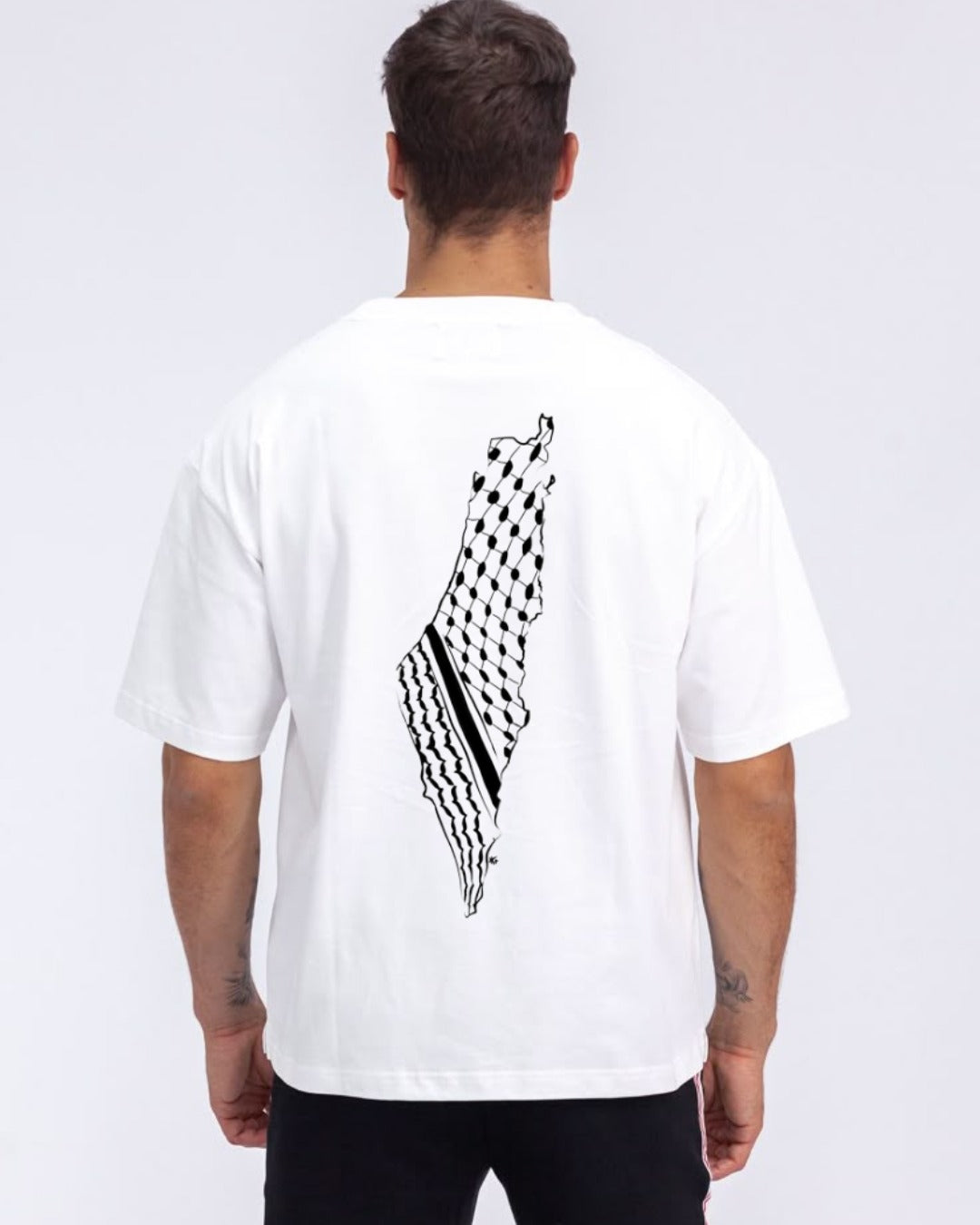 Palestine Keffiyeh Map Tee (White)